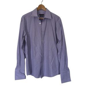 Sean‎ John Men's Tailored Fit Checkered Dress Shirt 16 Blue